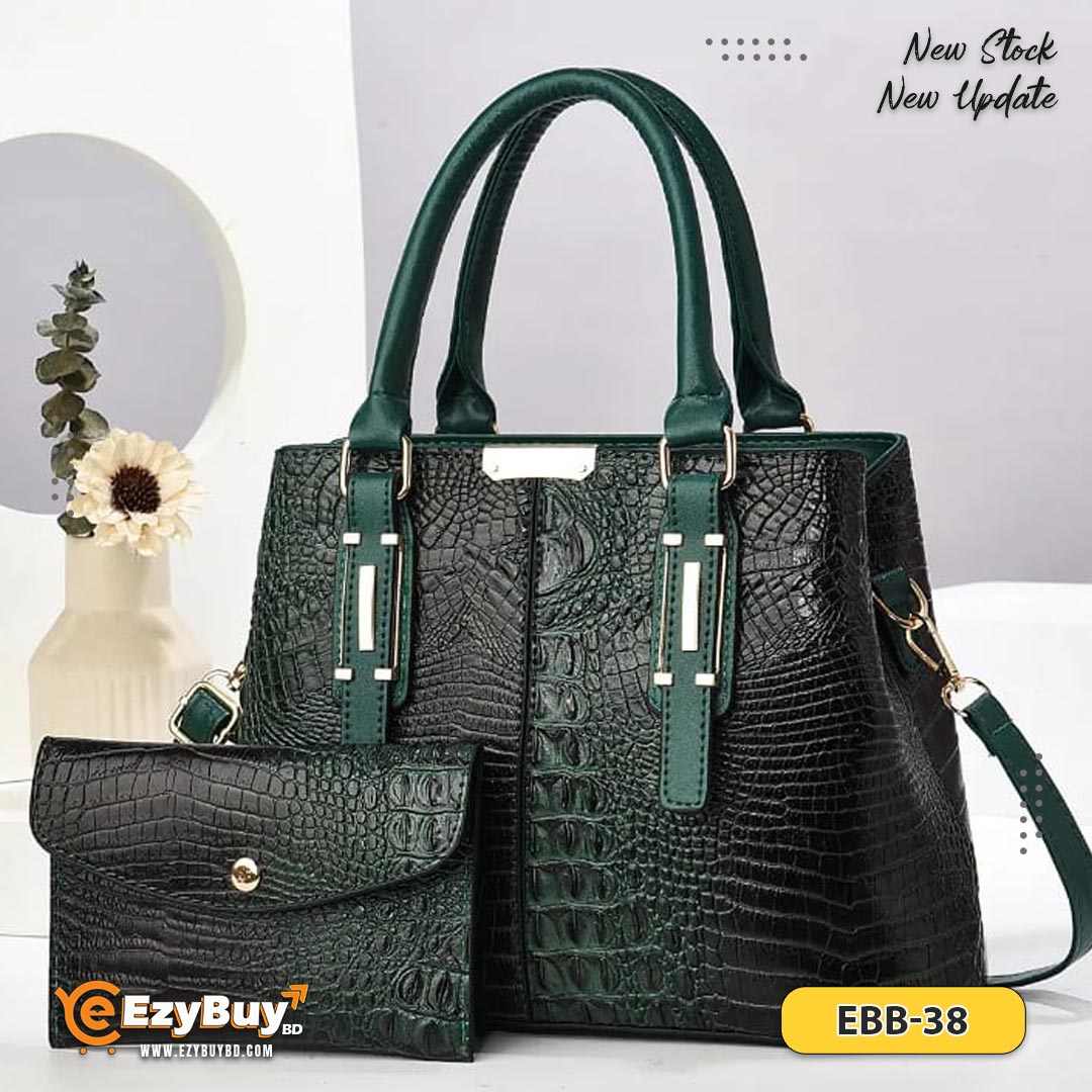 European American Crocodile-patterned Handbag Set